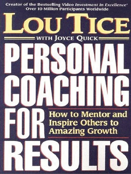 Title details for Personal Coaching for Results by Lou Tice - Available